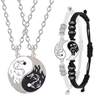 Bracelet réglable de figurine de dragon Yin Composer, collier de couple de chapelle de Tai, cadeau de bijoux de jour de Léon, mode, petit ami, petite amie 1